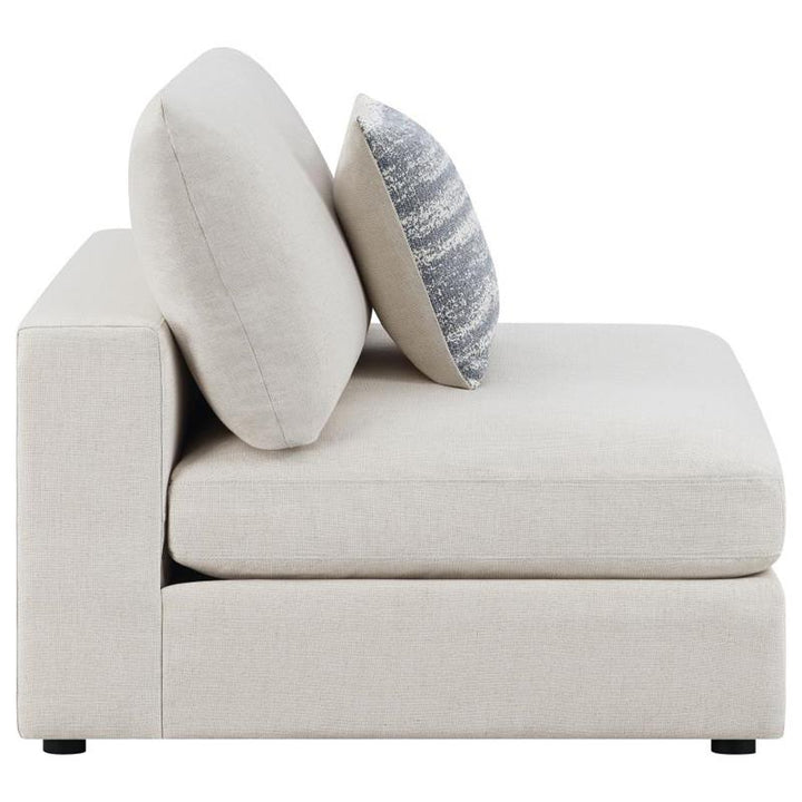 Serene Upholstered Armless Chair Beige (551321)