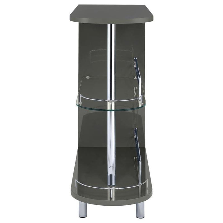 Adolfo 3-tier Bar Table Glossy Grey and Clear (101073)