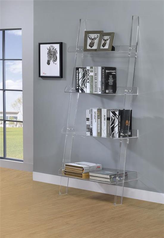 Amaturo 4-shelf Ladder Bookcase Clear (801553)