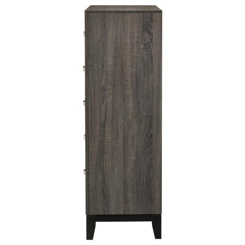 Watson 5-drawer Chest Grey Oak and Black (212425)