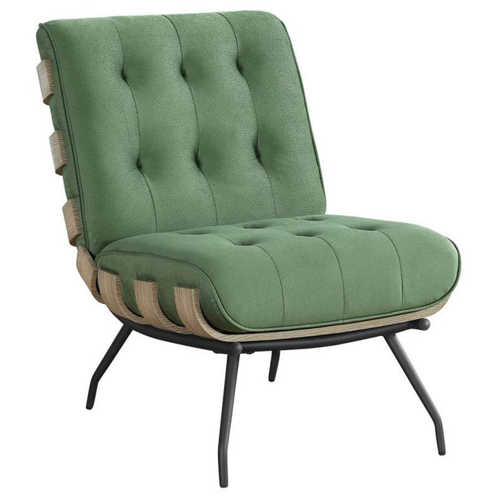 Aloma Armless Tufted Accent Chair Green (907502)