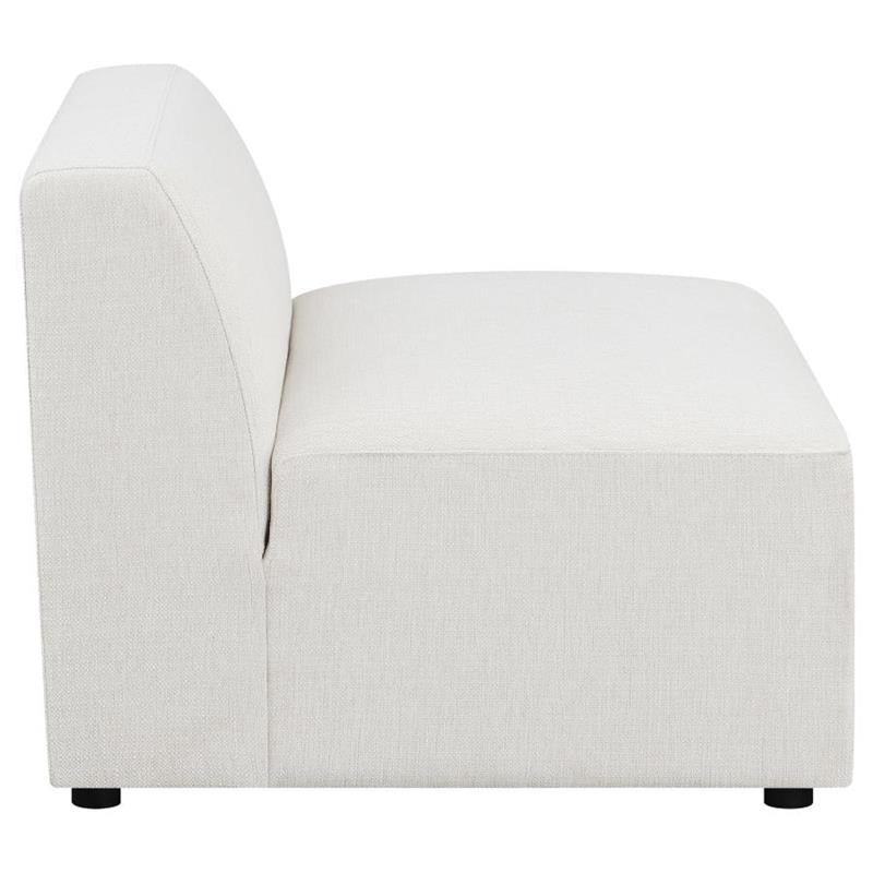 Freddie Upholstered Tight Back Armless Chair Pearl (551641)