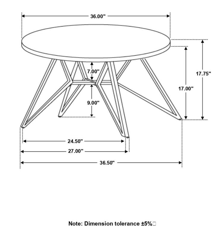 Hadi Round Coffee Table with Hairpin Legs Cement and Gunmetal (736178)