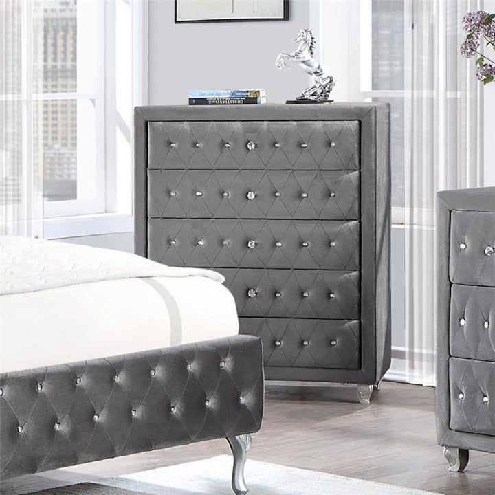 Deanna 5-drawer Rectangular Chest Grey (205105)