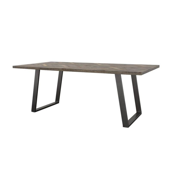 Misty Sled Leg Dining Table Grey Sheesham and Gunmetal (110681)