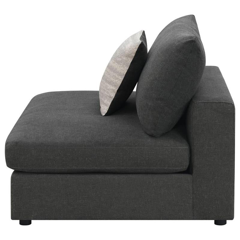 Serene Upholstered Armless Chair Charcoal (551324)