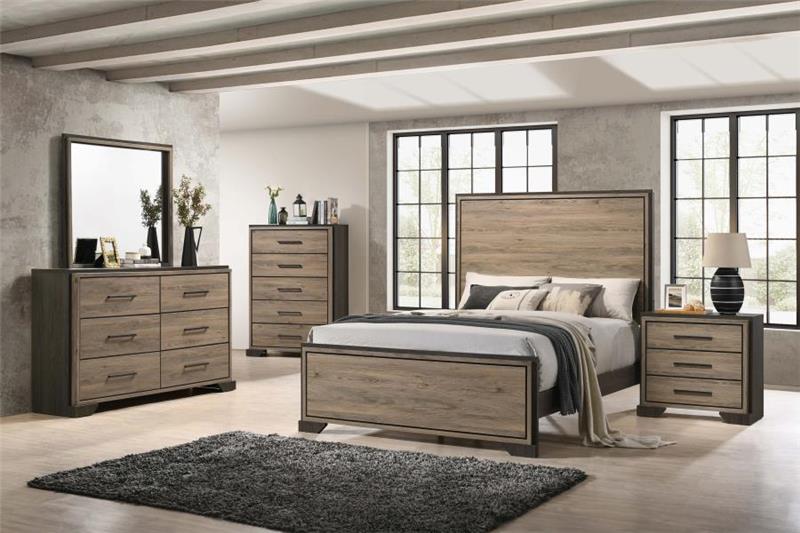 Baker Panel California King Bed Brown and Light Taupe (224461KW)