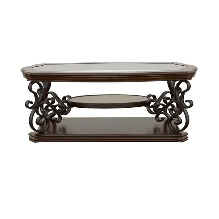 Laney Coffee Table Deep Merlot and Clear (702448)