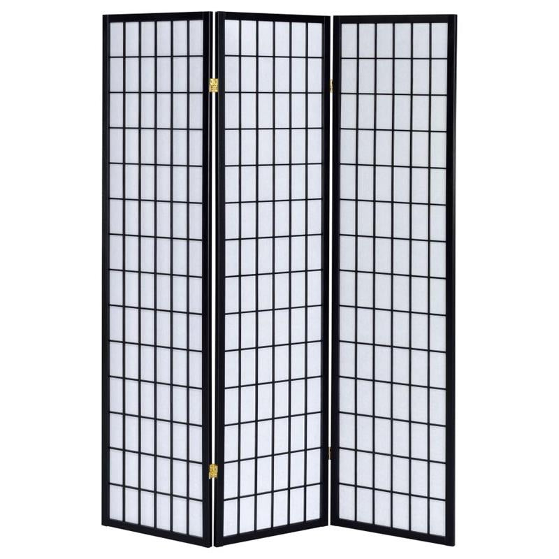 Carrie 3-panel Folding Screen Black and White (4622)