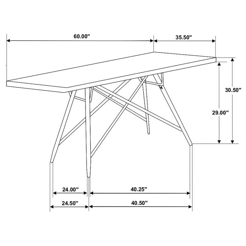 Gabrielle Rectangular Marble Top Dining Table White and Black (190361)