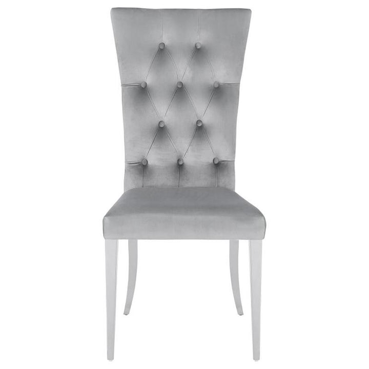 Kerwin Tufted Upholstered Side Chair (Set of 2) Grey and Chrome (111103)