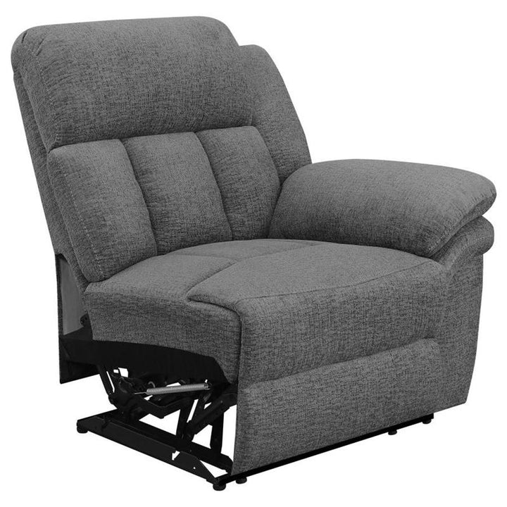 Bahrain Upholstered Motion Loveseat with Console Charcoal (609542)