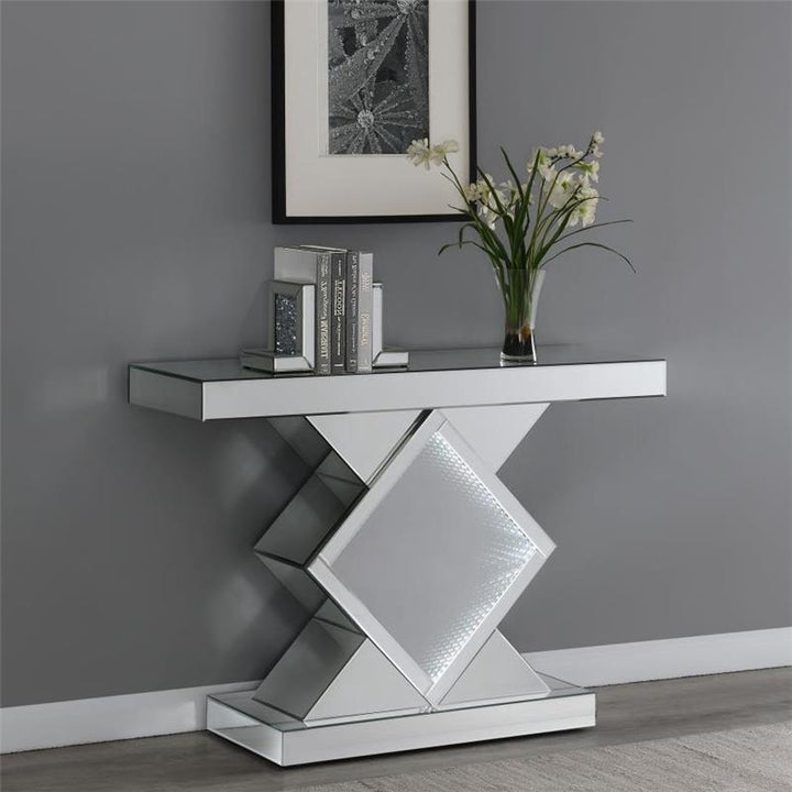 Moody Console Table with LED Lighting Silver (953333)
