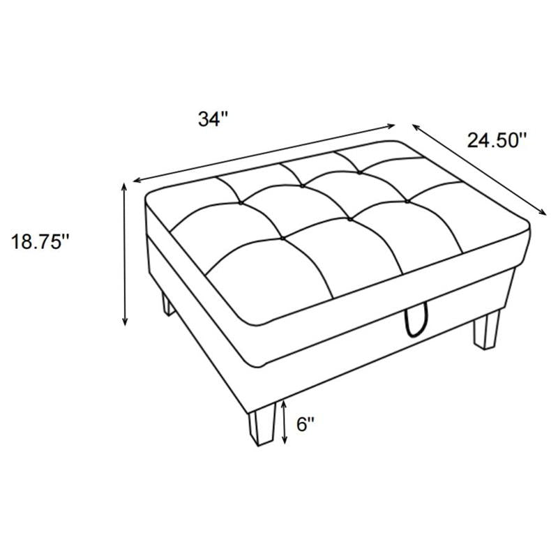 Barton Upholstered Tufted Ottoman Toast and Brown (509797)