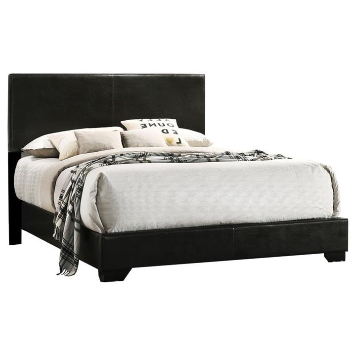 Conner Queen Upholstered Panel Bed Black (300260Q)