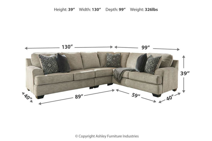 Bovarian 3-Piece Sectional with Ottoman (56103U2)