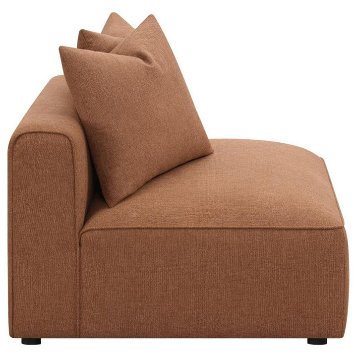 Jennifer Upholstered Tight Back Armless Chair Terracotta (551591)