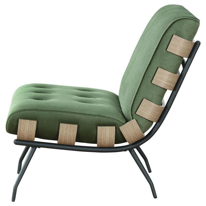 Aloma Armless Tufted Accent Chair Green (907502)