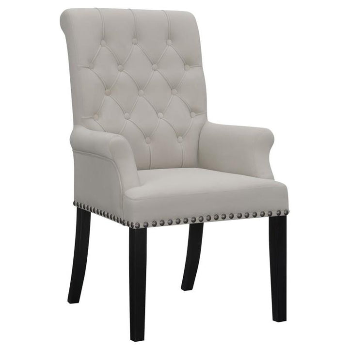 Alana Upholstered Tufted Arm Chair with Nailhead Trim (115183)