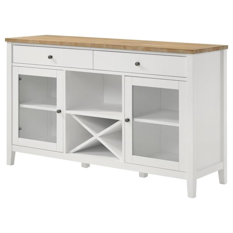 Hollis 2-door Dining Sideboard with Drawers Brown and White (122245)