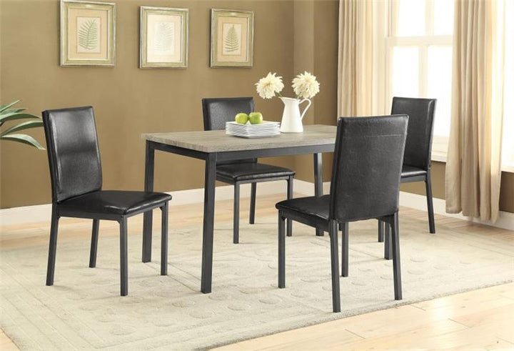 Garza 5-piece Dining Room Set Weathered Grey and Black (100611-S5)