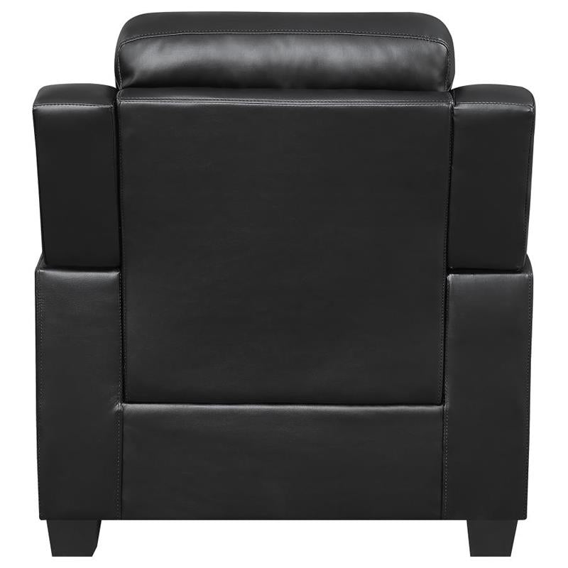 Finley Upholstered Pillow Top Arm Living Room Set Black (506551-S3)