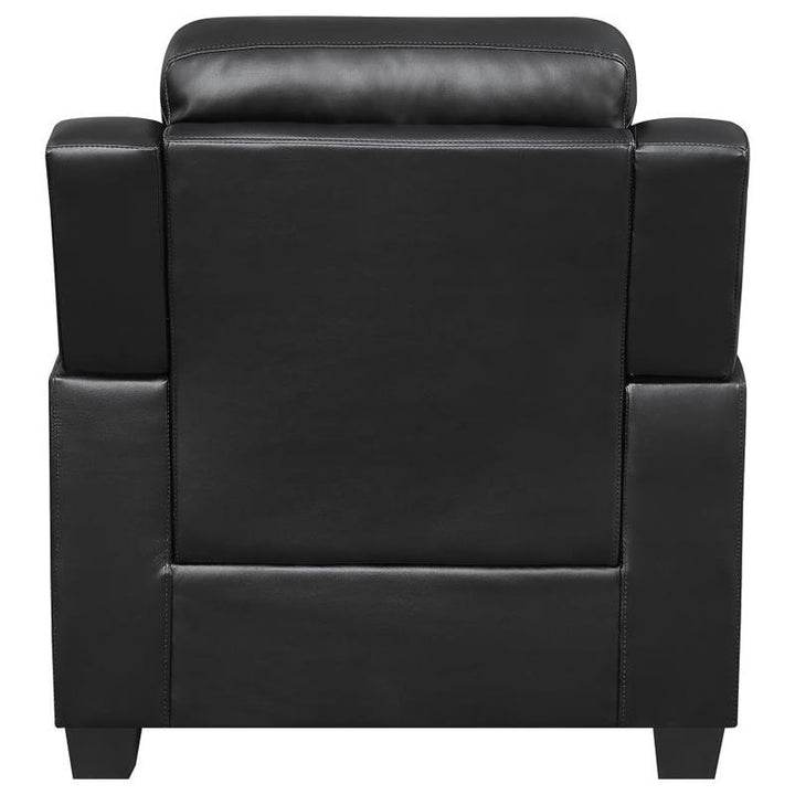 Finley Upholstered Pillow Top Arm Living Room Set Black (506551-S3)