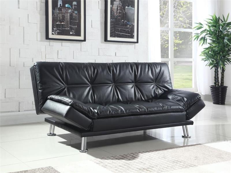 Dilleston Tufted Back Upholstered Sofa Bed Black (300281)