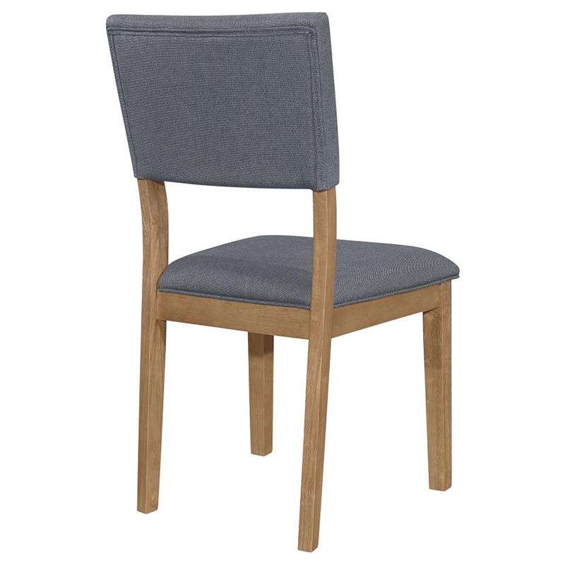 Sharon Open Back Padded Upholstered Dining Side Chair Blue and Brown (Set of 2) (104172)