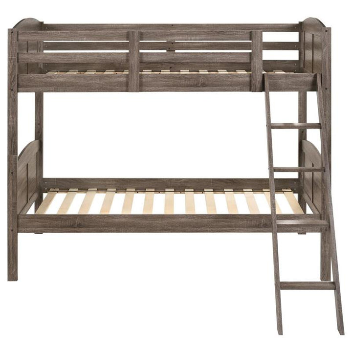 Flynn Twin Over Twin Bunk Bed Weathered Brown (400808)