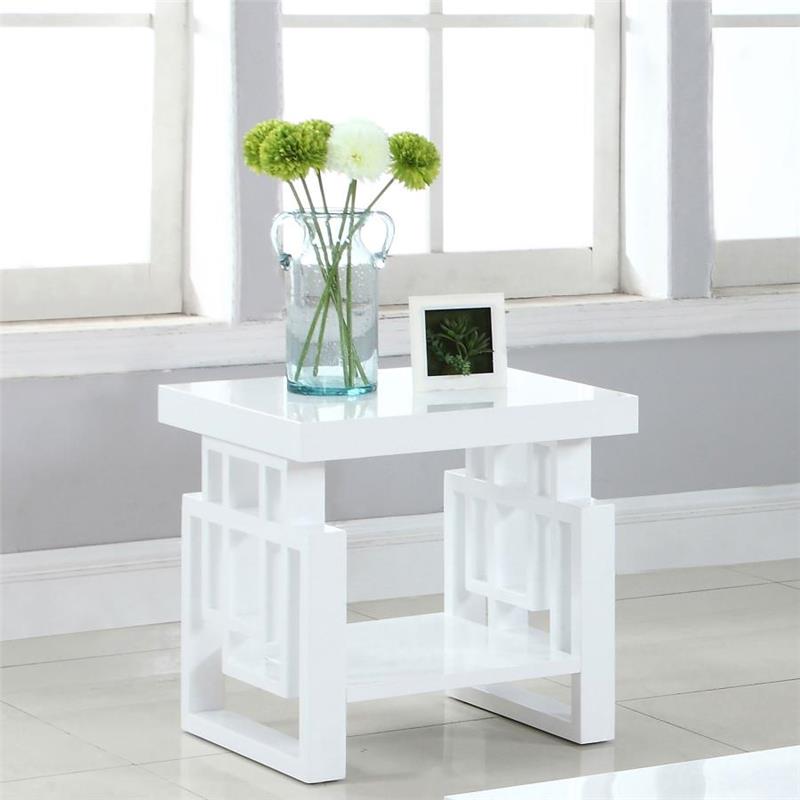 Schmitt Rectangular End Table High Glossy White (705707)