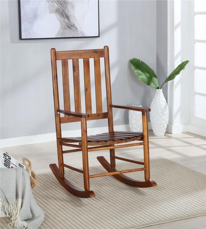 Annie Slat Back Wooden Rocking Chair Golden Brown (609457)