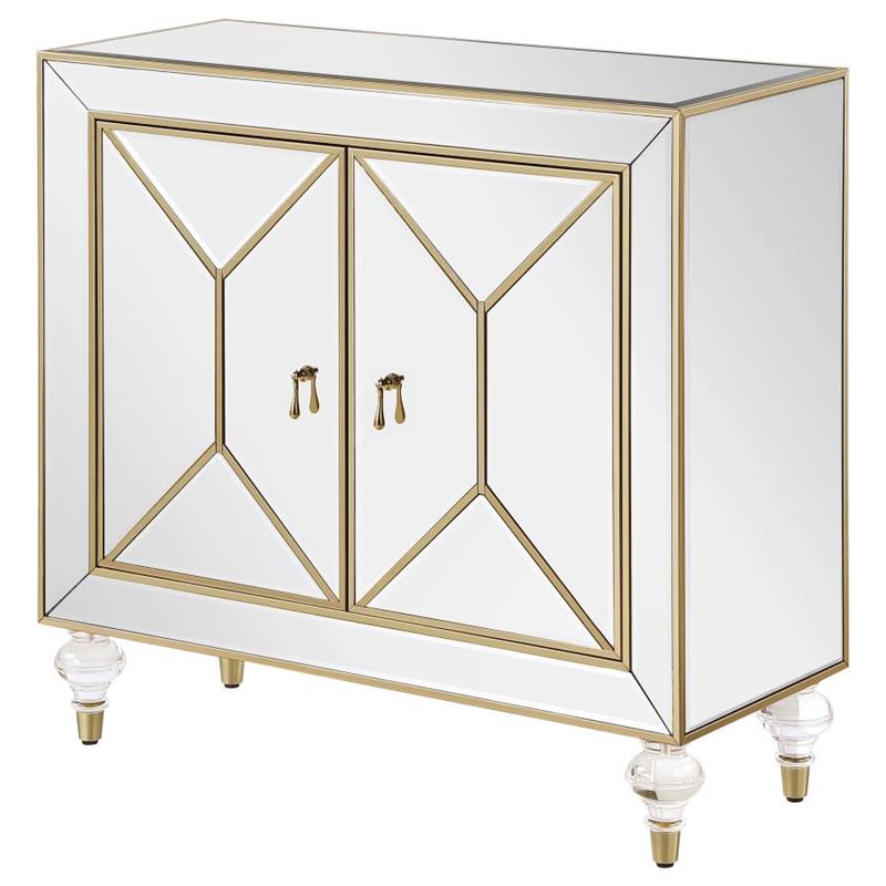 Lupin 2-door Accent Cabinet Mirror and Champagne (951854)