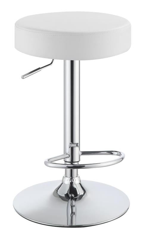 Ramses Adjustable Backless Bar Stool Chrome and White (102550)