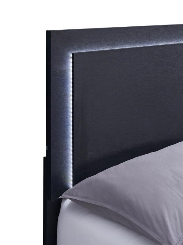 Marceline 5-piece Eastern King Bedroom Set with LED Headboard Black (222831KE-S5)