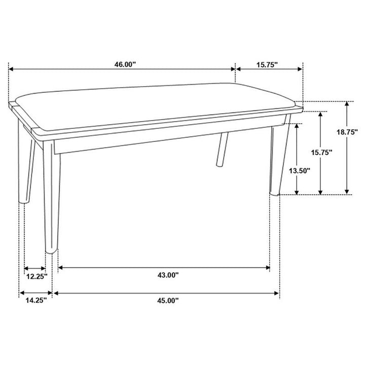 Alfredo Upholstered Dining Bench Grey and Natural Walnut (108083)