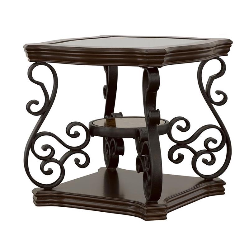 Laney End Table Deep Merlot and Clear (702447)