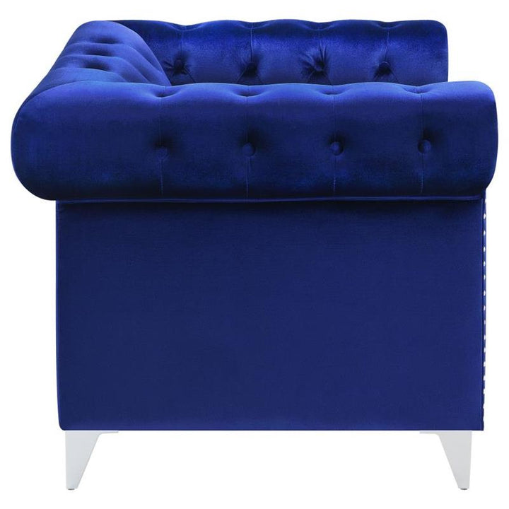 Bleker Tufted Tuxedo Arm Chair Blue (509483)