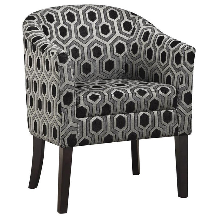 Jansen Hexagon Patterned Accent Chair Grey and Black (900435)