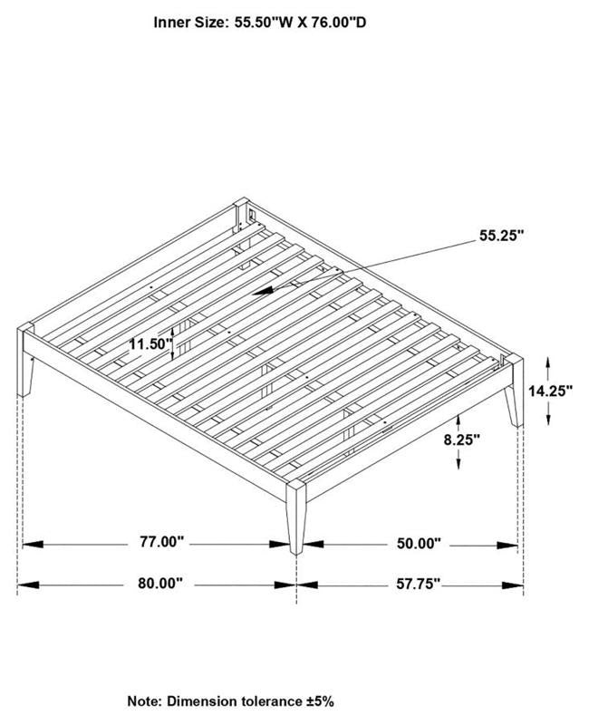 Hounslow Platform Full Bed White (306128F)