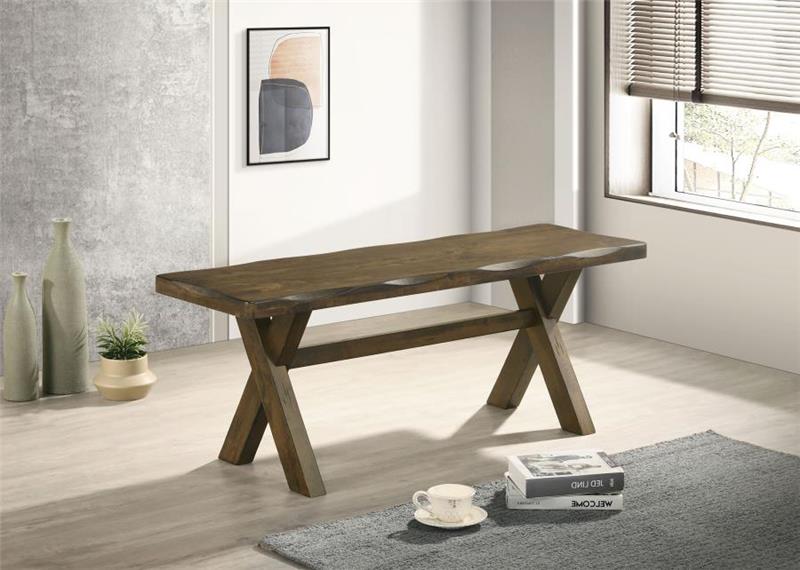 Alston X-shaped Dining Bench Knotty Nutmeg (106383)