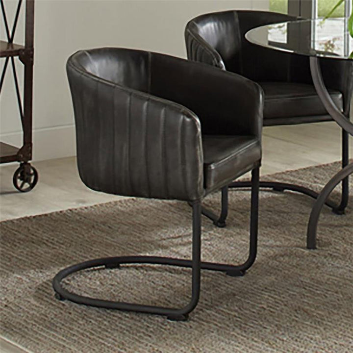 Banner Upholstered Dining Chair Anthracite and Matte Black (109292)