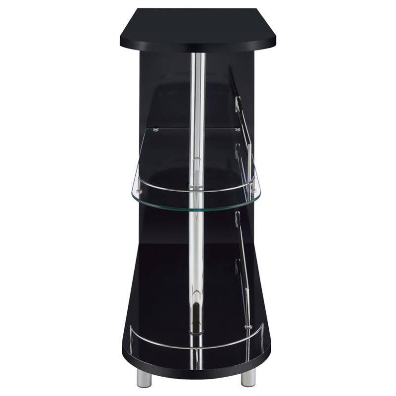 Adolfo 3-tier Bar Table Glossy Black and Clear (101063)