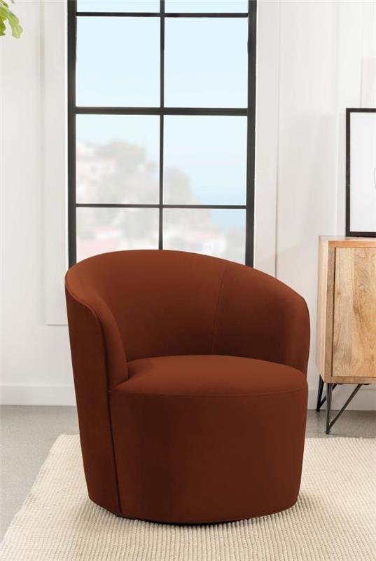 Joyce Sloped Arms Swivel Chair Burnt Orange (905631)