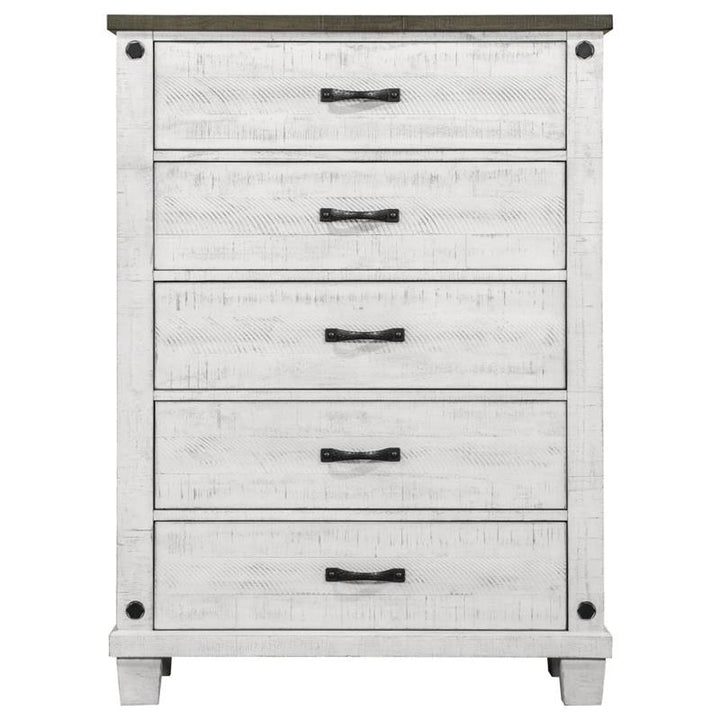 Lilith 5-piece Queen Bedroom Set Distressed Grey and White (224471Q-S5)