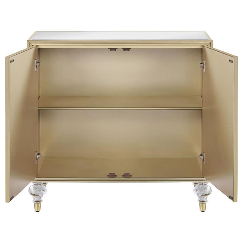 Astilbe 2-door Accent Cabinet Mirror and Champagne (951851)