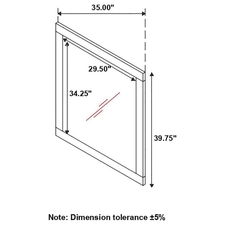 Jessica Rectangular Dresser Mirror White (202994)
