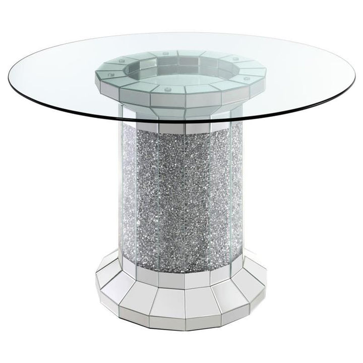 Ellie Pedestal Round Glass Top Counter Height Table Mirror (115558)