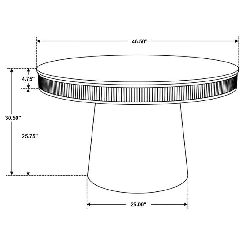 Ortega Round Marble Top Solid Base Dining Table White and Natural (105141)