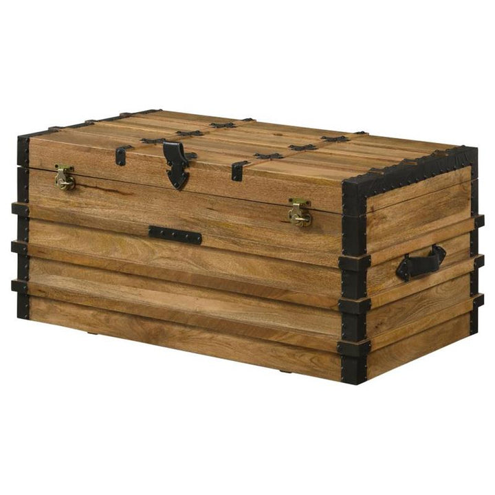 Simmons Rectangular Storage Trunk Natural and Black (959553)